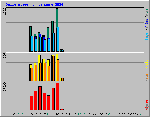 Daily usage for January 2026