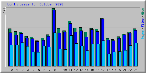 Hourly usage for October 2020